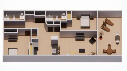 una configurazione di un piano di una casa di The Palms Ocean Club Resort a Jacó