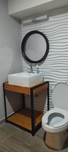 Koupelna v ubytování Hermoso Departamento en Cozumel, con vista al mar caribe C9