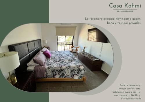 a picture of a bedroom with a bed at Casa Kohmi San Miguel de Allende in San Miguel de Allende