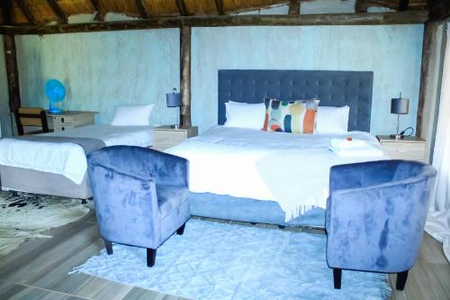 Ένα ή περισσότερα κρεβάτια σε δωμάτιο στο Harnham Mountain Lodge