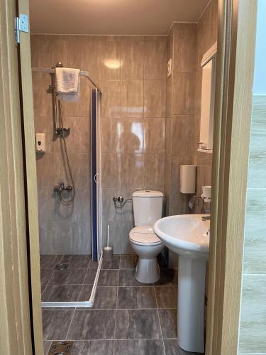 a bathroom with a toilet and a sink at Apartments Gorska in Kolašin