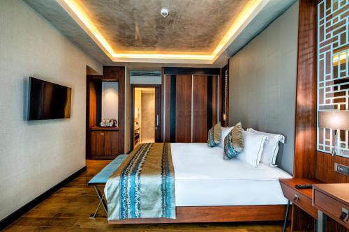 a bedroom with a large bed in a room at Clarion Hotel Golden Horn in Istanbul