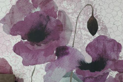 a painting of purple flowers on a wall at Hotel President in Lido di Jesolo