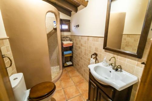 バルデロブレスにあるMas de L'Acordioのバスルーム(トイレ、洗面台付)