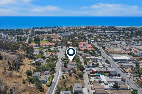 an aerial view of a city with a highway at Cedar Oasis in Ventura