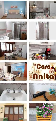 a collage of photos of a kitchen and a living room at La casa di Anita nel cuore di Segesta in Calatafimi