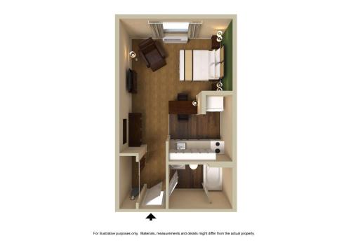 a view of a floor plan of a room at Sonesta Simply Suites Memphis in Memphis