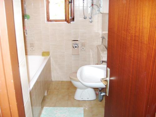 e bagno con servizi igienici, vasca e lavandino. di Apartments with a parking space Betina, Murter - 11322 a Betina