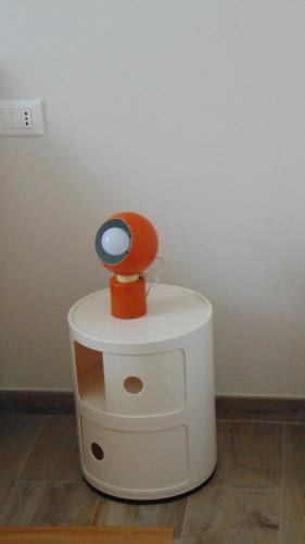 a smallanimal sitting on top of a white box at Il Giardino di Marzo Guest House in Monti di Licciana Nardi