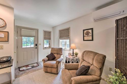 a living room with two chairs and a couch at Cozy Garden Room in Welsh Mountain Suites! in New Holland