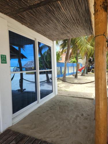 an open room with a view of the beach at Mamallena Beachside Rincon del Mar in Rincón