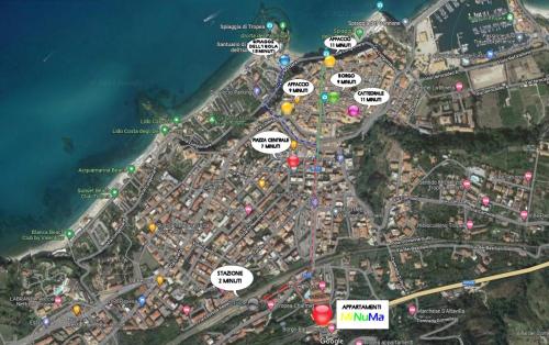 a map of a city with lots of buildings at Appartamenti MiNuMa Tropea in Tropea