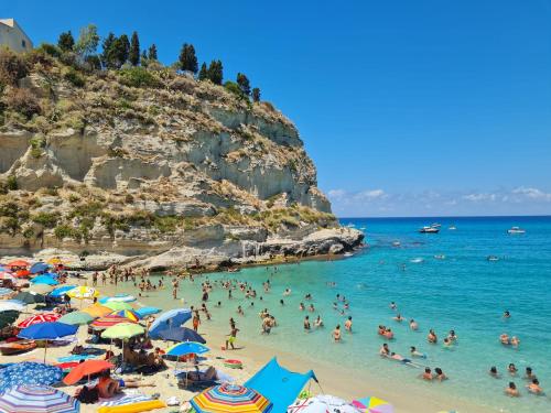a group of people in the water at a beach at Appartamenti MiNuMa Tropea in Tropea
