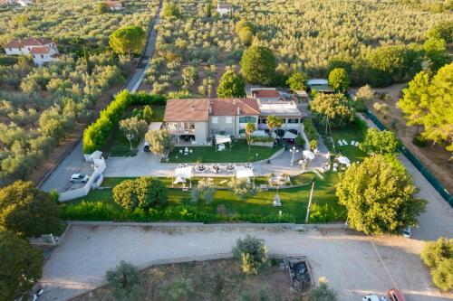 an aerial view of a large house with a park at Bice house in Terni