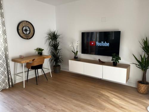 TV a/nebo společenská místnost v ubytování Wonderful Loft, parking free V