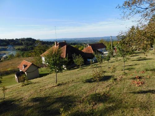 a group of houses on a hill in a field at Ranč Sretenović in Mionica