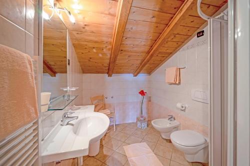 y baño con lavabo y aseo. en Livigno Chalets, en Livigno