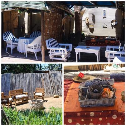 een collage van foto's van een patio met stoelen en tafels bij Home Sweet Home Bed and Breakfast in Koning Willemstad