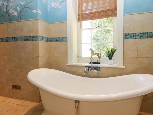 a bath tub in a bathroom with a window at Solton Manor in Dover