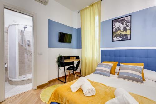 Кровать или кровати в номере MARCHE 54 SUITES Via Veneto area - LT