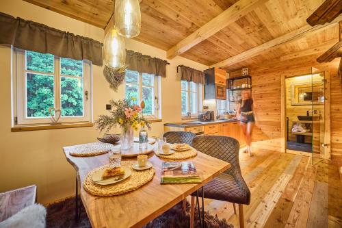 Kuchyň nebo kuchyňský kout v ubytování Apartmány CHALLUPA