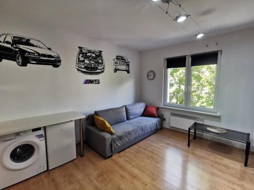 Et sittehjørne på Small apartament in heart of Bolesławiec city