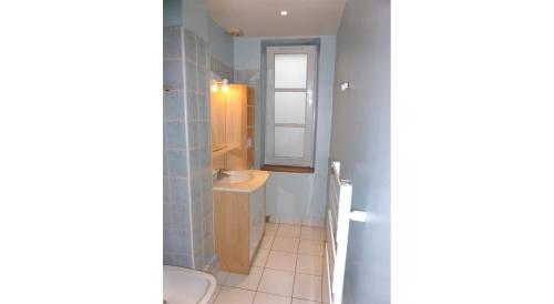 uma casa de banho com um lavatório e um espelho em Le 38, rue Saint-Louis en l'île em Paris