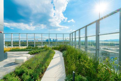 a view from the top of a building at Vienna Residence, Marina Tower - Danube in Vienna