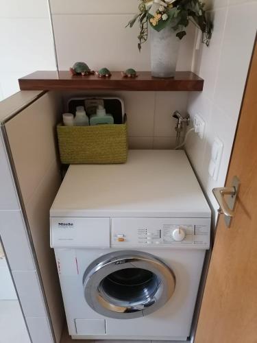 a washer and dryer in a small room at Gasthof zur Post in Schonstett