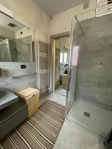 a bathroom with a shower and a sink at Ca' Liberty in Venice-Lido