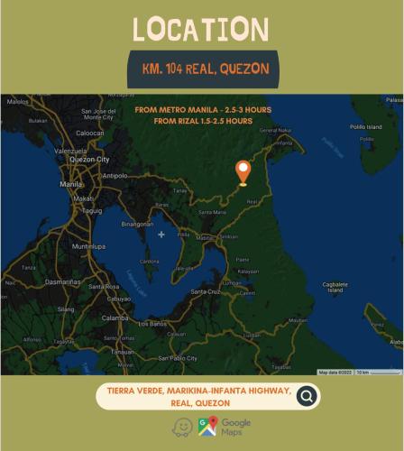 a map of ireland with a red dot at A-frame Villa at Tierra Verde, “Little Baguio” Real, Quezon in Quelalag