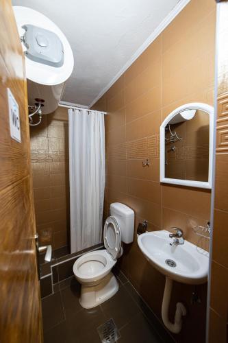 a small bathroom with a toilet and a sink at SNAM Rooms&Apartment in Žabljak