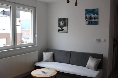 a living room with a couch and a table at Apartman Srna Pale in Pale