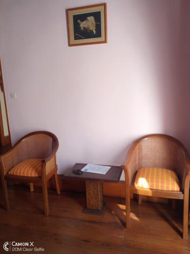 two chairs and a table in a room at Le Manoir in Antananarivo