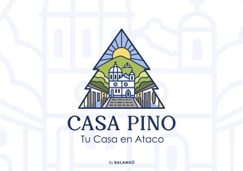康塞普西翁德阿塔科的住宿－Hotel Casa Pino, Tu Casa en Ataco，印有非洲卡萨皮诺标志的标志
