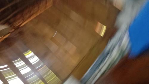 a blurry picture of a window of a train at mekong floating market Nam Giang homestay in Cai Be