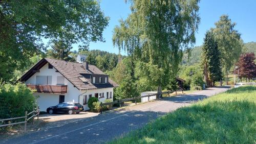 uma casa com um carro estacionado na berma de uma estrada em Enjoy Winterberg em Winterberg
