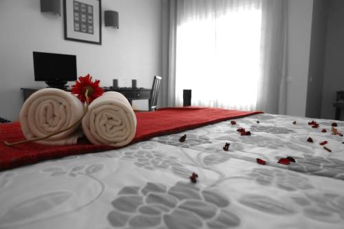 Katil atau katil-katil dalam bilik di Hotel Segredos De Vale Manso