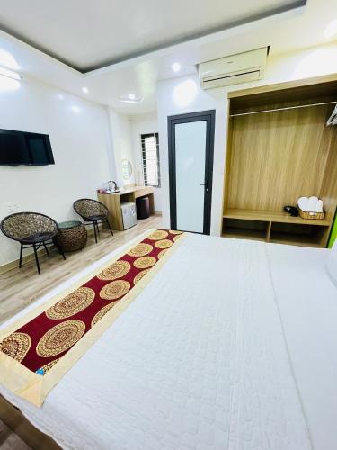 Hùng Vương Hotel Hạ Longにあるベッド