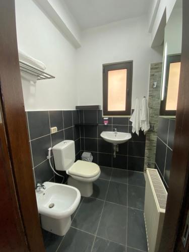 a bathroom with two toilets and a sink at Lemon Tree Residence in Amman