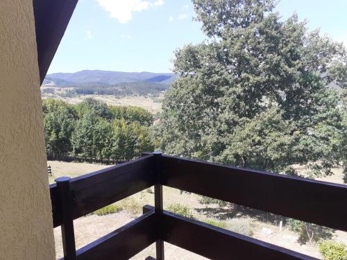 a balcony with a view of a tree at Lepa kuca Tara Kremna in Kremna