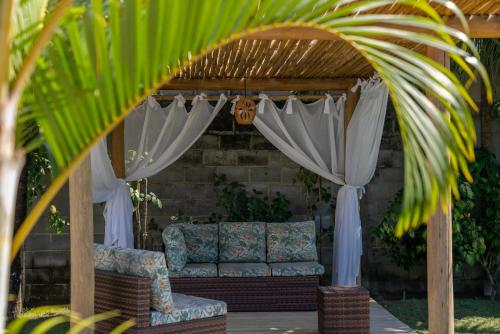 Ruang duduk di Pousada Recanto Trancoso