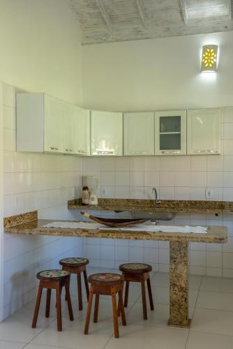 Dapur atau dapur kecil di Pousada Recanto Trancoso