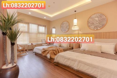 Postel nebo postele na pokoji v ubytování FLC Sea CHANH Apartment - Căn Hộ Hướng Biển Trung Tâm TP Quy Nhơn