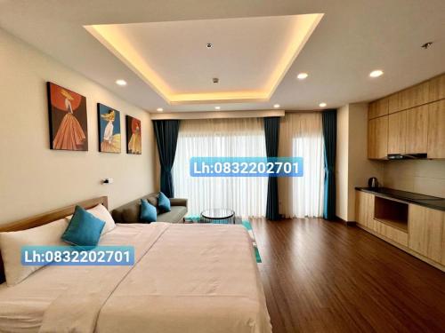 Postel nebo postele na pokoji v ubytování FLC Sea CHANH Apartment - Căn Hộ Hướng Biển Trung Tâm TP Quy Nhơn