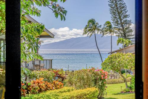 a view of the ocean from a house at Polynesian Shores 118 in Kahana