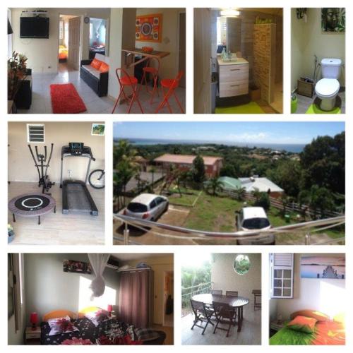 a collage of pictures of different rooms and houses at Le rayon de soleil in Le Diamant