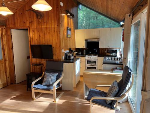Kuchyň nebo kuchyňský kout v ubytování Loch Aweside Forest Cabins