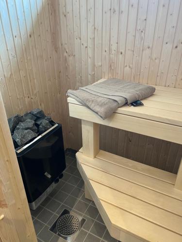 a sauna with a bed on top of it at New cabin in fabulous Idre activity area in Idre