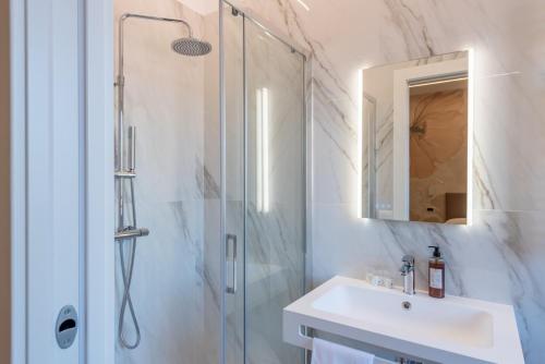 Koupelna v ubytování Albergo Degli Amici